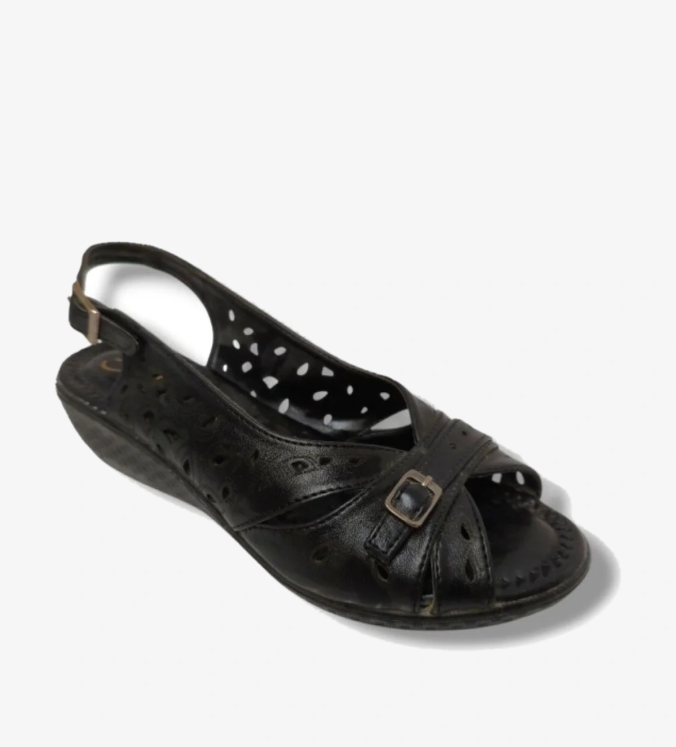 Hisaş 3122-20 Delikli Dolgu Topuk Kadın Sandalet - Görsel 1