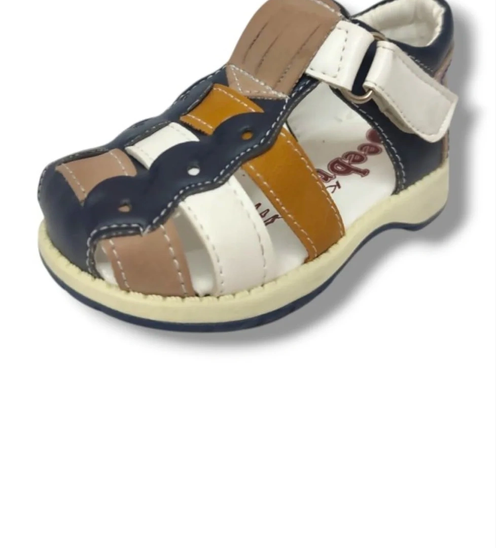 Beebron 1600-20 Anatomik Önü Kapali 3 Şeritli Erkek Çocuk Sandalet Lacivert Kahve18-20 model görseli