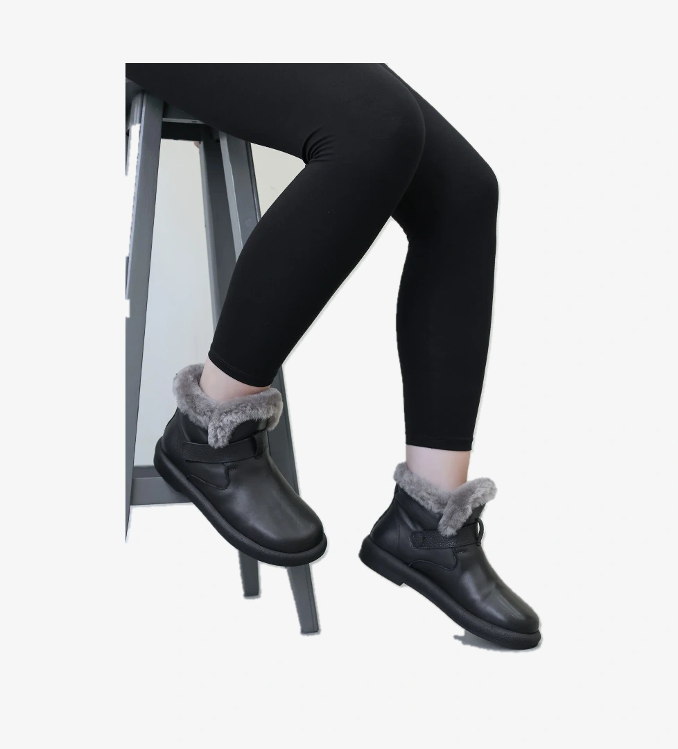 Fast Step Hakiki Deri Kürklü Kadın Klasik Bot 710kza2000 model görseli