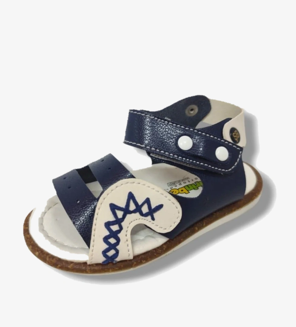 Şi̇ri̇ngenç Şirinbebe 1596-20 Anatomik Dikiş Cırtlı Bebek Erkek Sandalet Lacivert Beyaz 21-25 600 model görseli