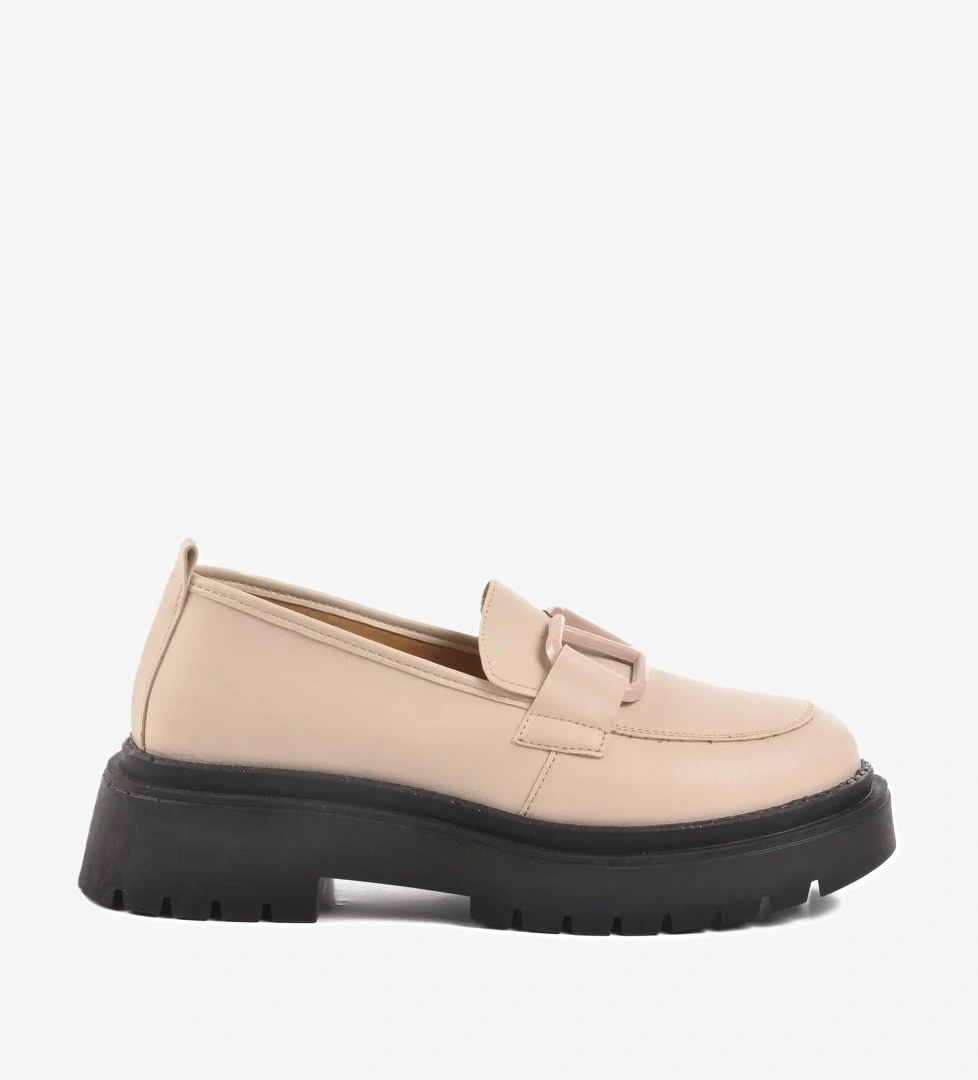 Bej Yüksek Taban Kadın Casual Ayakkabı F-2047 Z