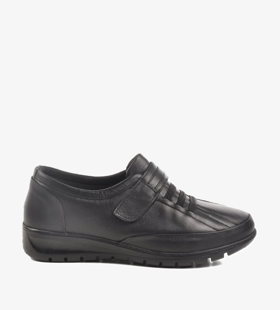 Siyah Hakiki Deri Anatomik Kadın Casual Ayakkabı 7679-26K Z