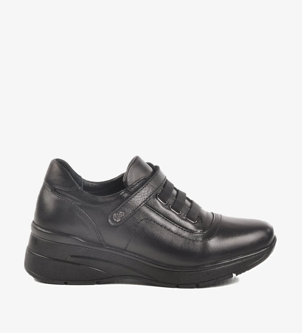 Siyah Hakiki Deri Anatomik Kadın Casual Ayakkabı Z010 Z