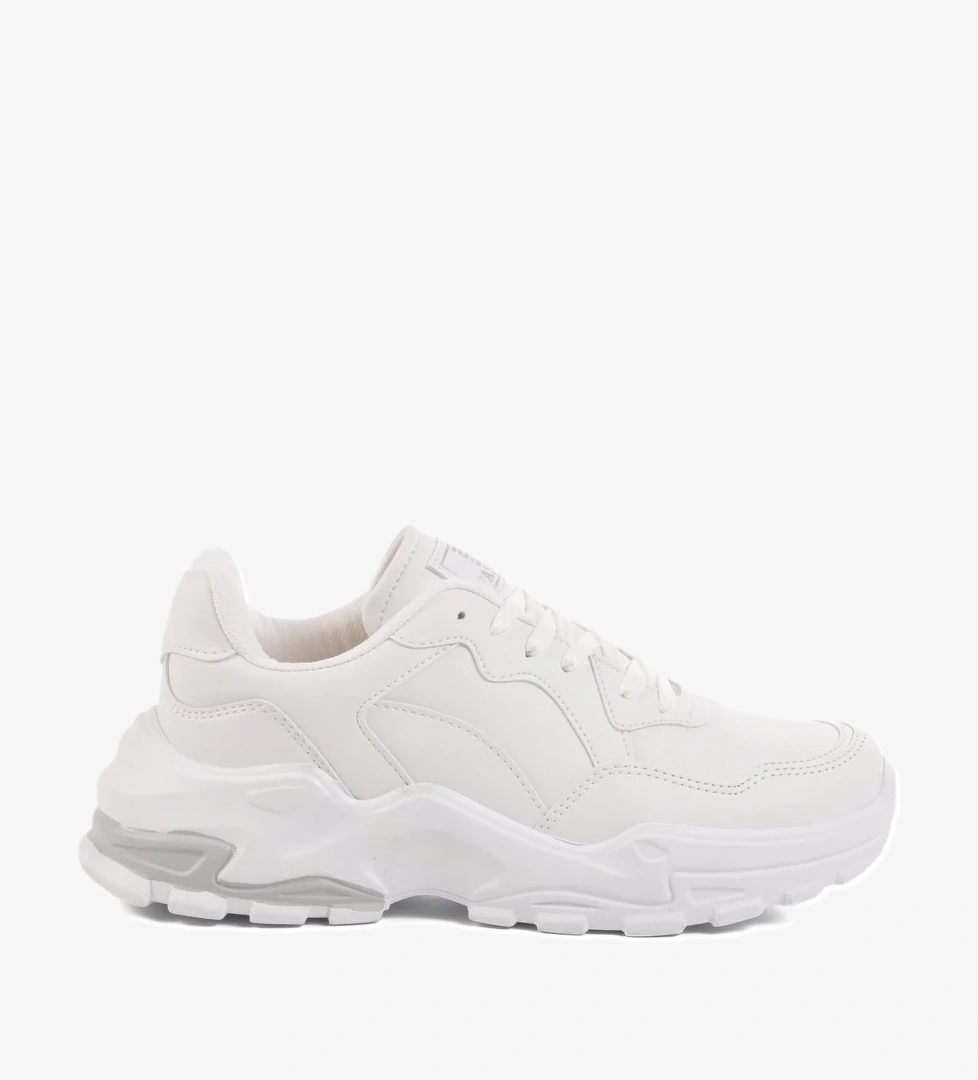 Beyaz Cilt Bağcıklı Kadın Spor Ayakkabı 159 G