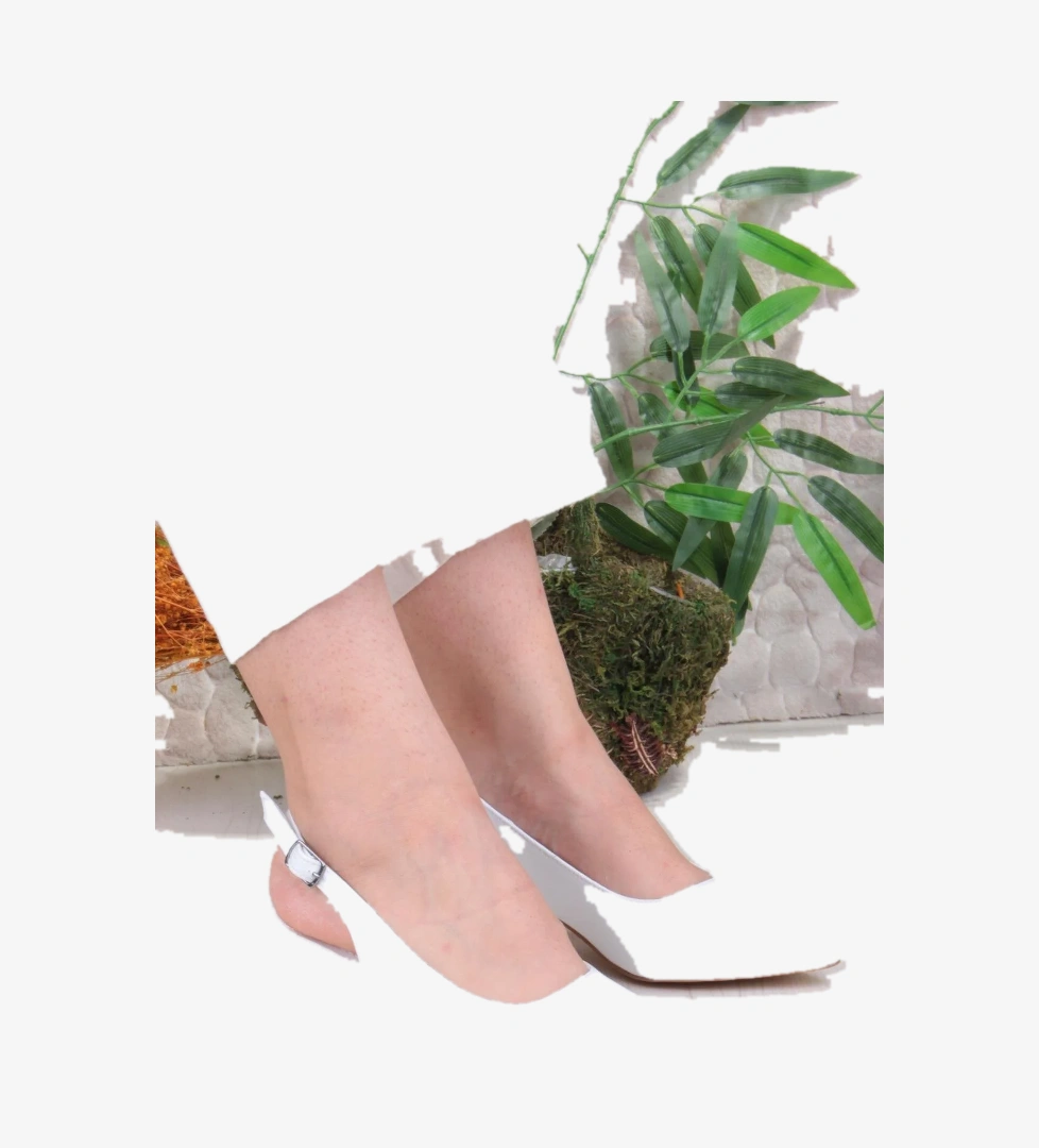 110-420 Fls Arkası Açık Kalın Topuk Klasik Kadın Ayakkabı