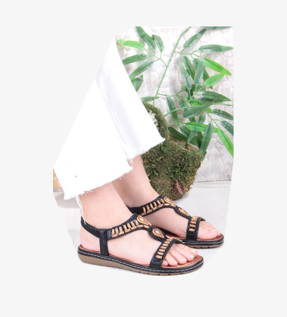 Fort Guja 24y152-17 Anatomik Rahat Kaymaz Taban Boncuklu Taşlı Kadın Sandalet model görseli