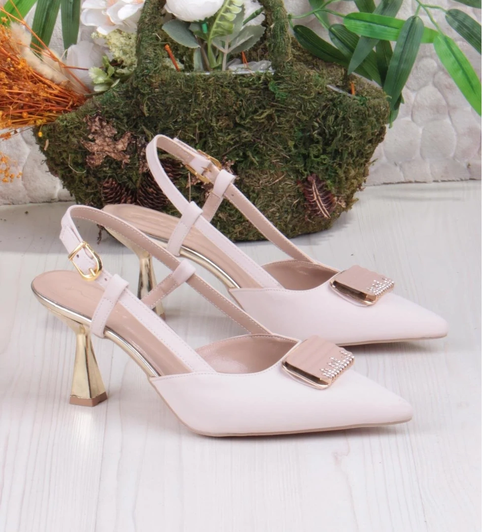 Fort 077-1183 Fls Saten Toka Detaylı Arkası Açık Topuklu Kadın Ayakkabı model görseli