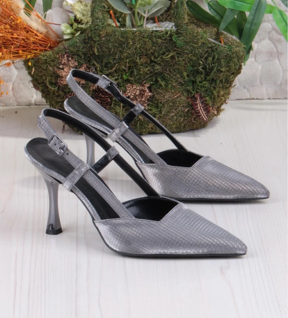 Fort 086-1011 Fls Saten Arkası Açık Topuklu Kadın Ayakkabı model görseli