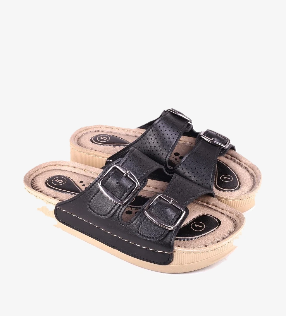 4872 Hera Kadın Çift Tokalı Rahat Taban Günlük Terlik