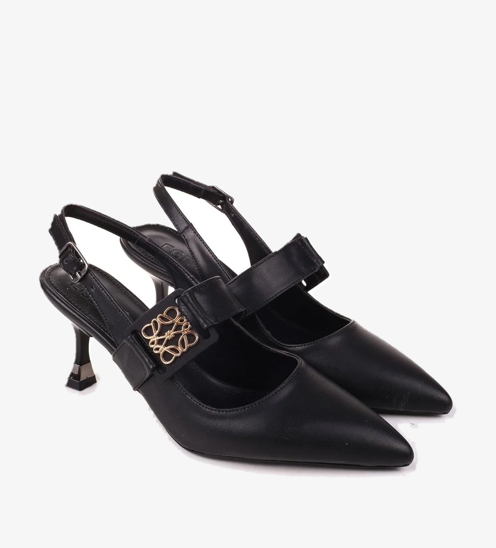 4005 Kadın 7,5 Cm Topuklu Arkası Açık Stiletto Ayakkabı