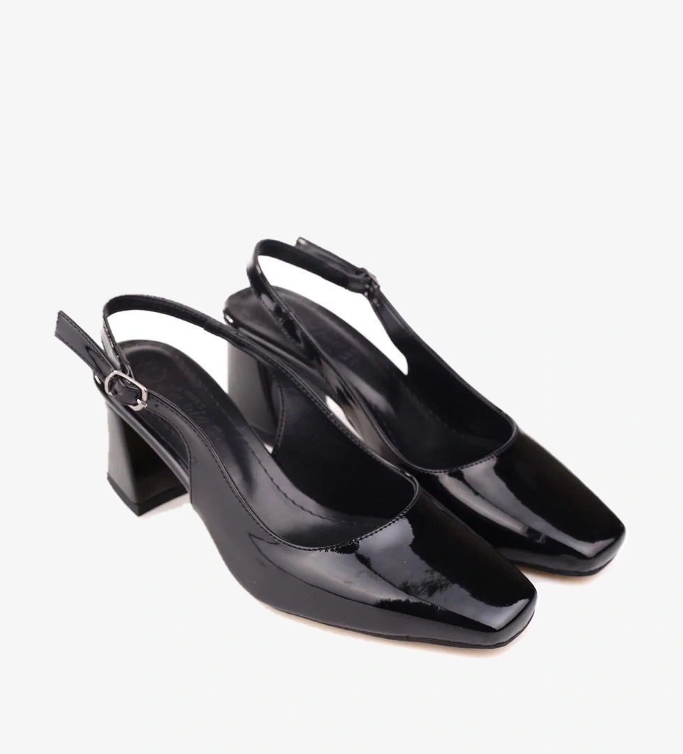 Papuç Sepeti 5510-1 Kadın 6 Cm Kare Topuklu Rahat Rugan Ayakkabı model görseli