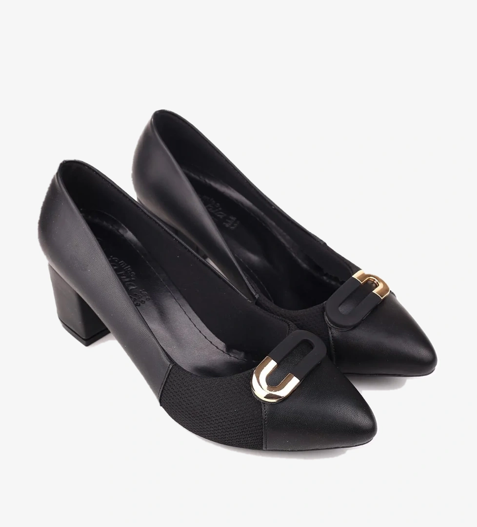 943-2 Kadın 6 Cm Kare Topuklu Rahat Ayakkabı