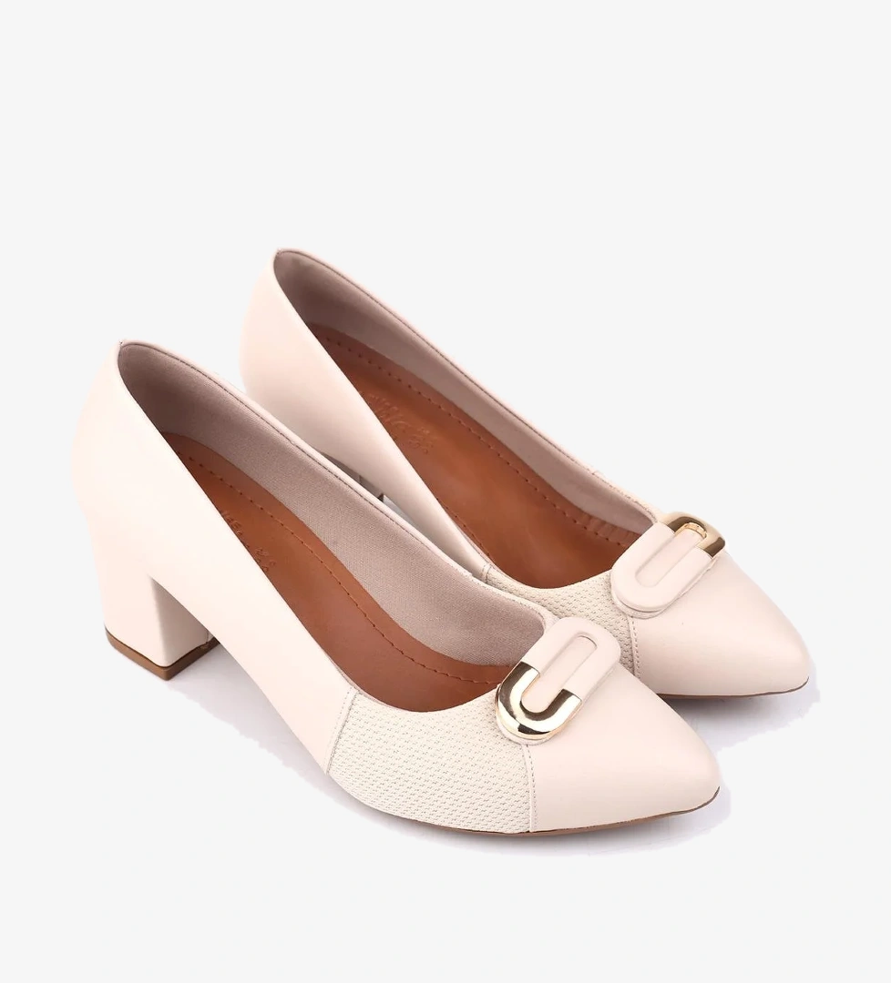 943-2 Kadın 6 Cm Kare Topuklu Rahat Ayakkabı - Görsel 1