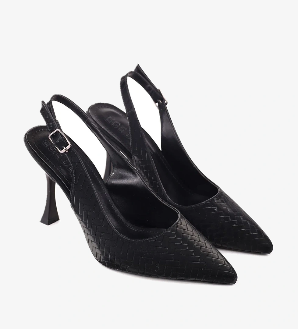 5031 Kadın 9 Cm Topuklu Arkası Açık Stiletto Ayakkabı - Görsel 1