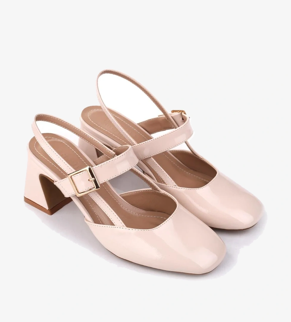 3004 Kadın 6 Cm Topuklu Rugan Ayakkabı