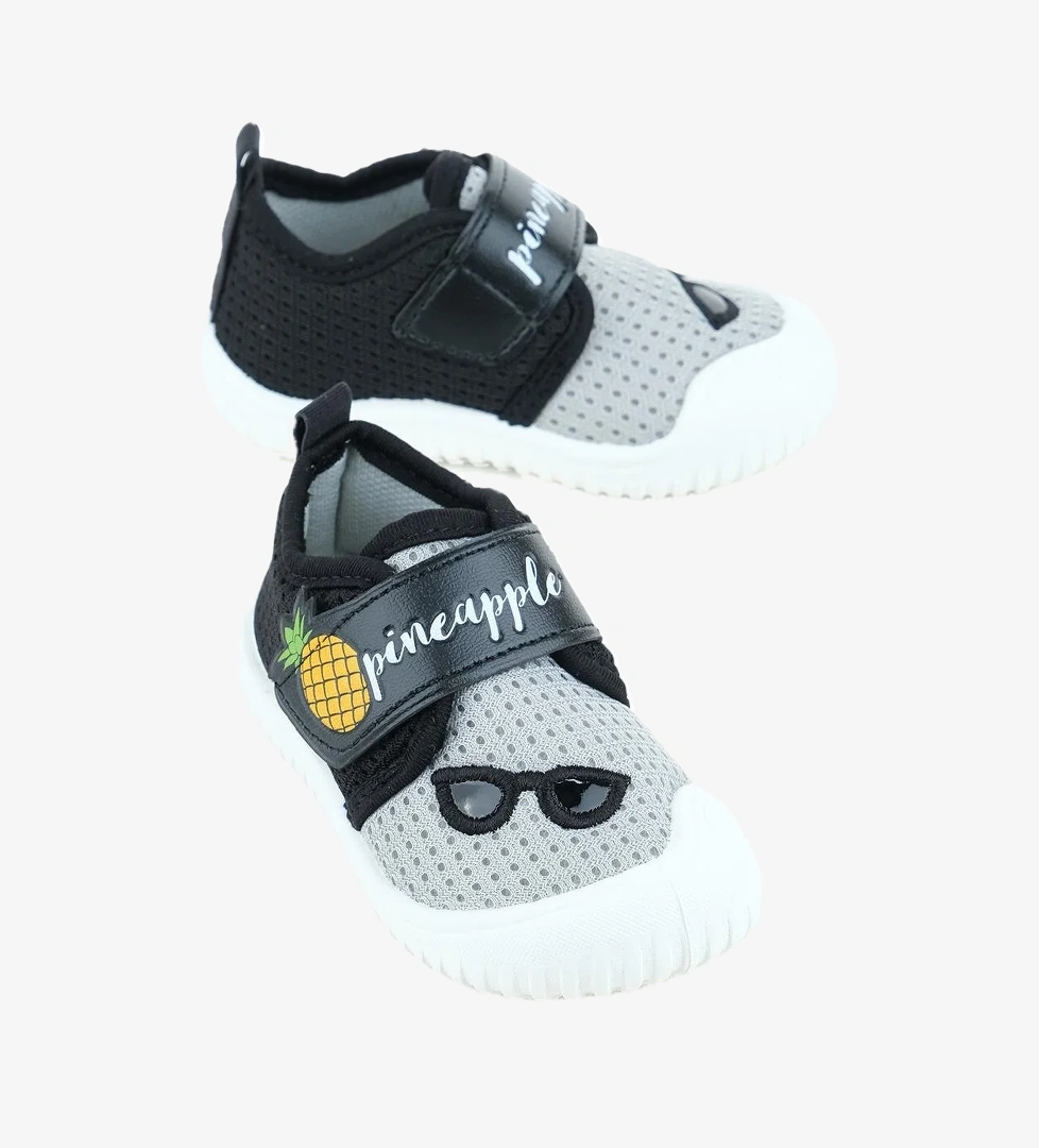 03270 Yazlık Erkek Bebek Günlük Cırtlı Keten Ayakkabı - Görsel 1