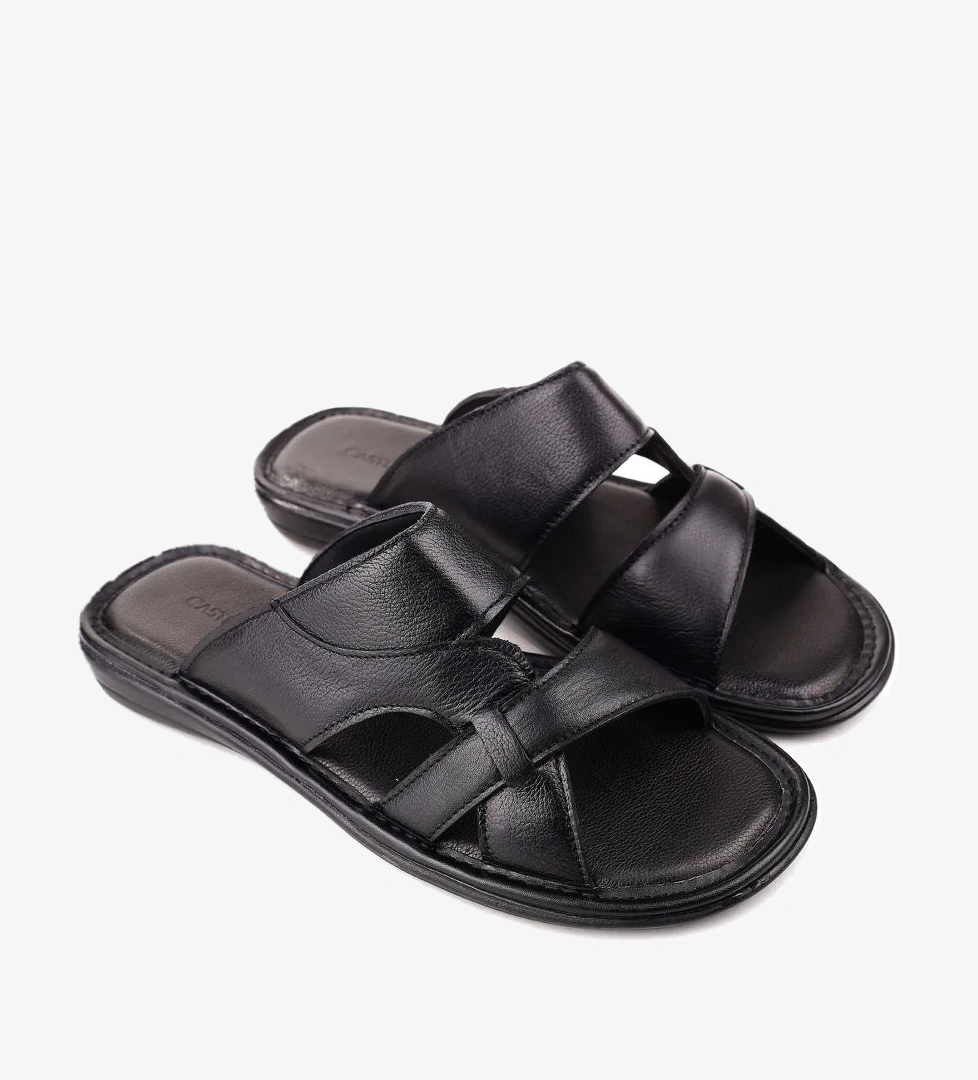 Castle Black 8521 Erkek Ortopedik Taban Hakiki Deri Terlik model görseli