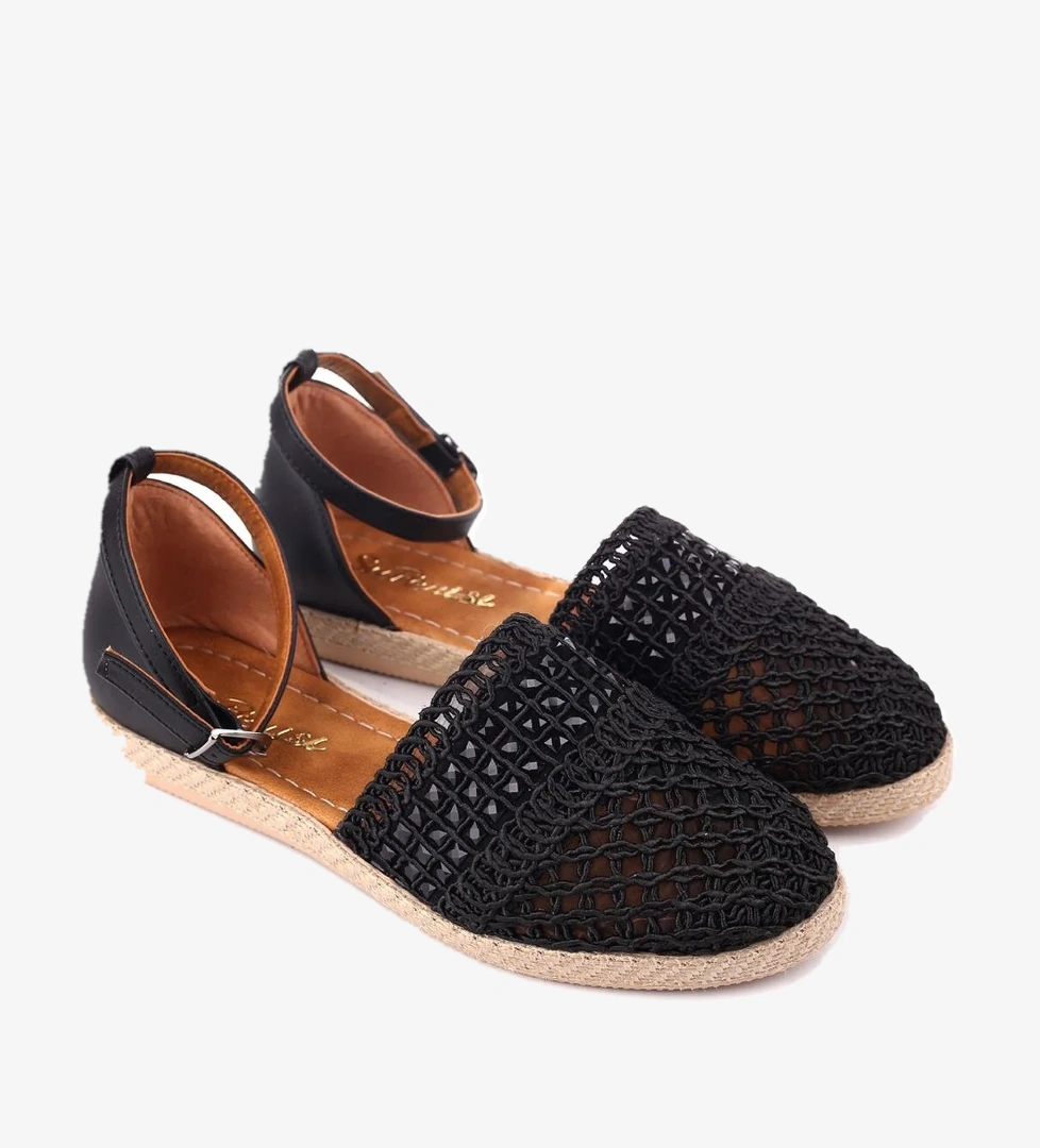1703 Kadın Hasır Örme Günlük Rahat Babet Ayakkabı