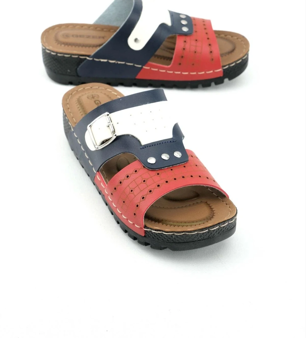 13036 Yazlık Yüksek Topuk Rahat Taban Kadın Terlik - Görsel 1