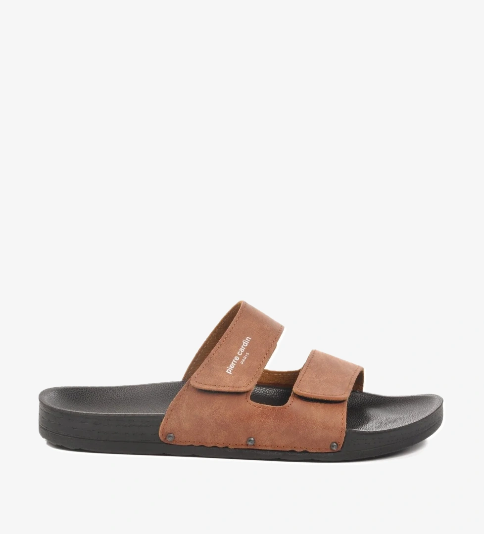 Taba Cırtlı Büyük Numara Erkek Düz Terlik