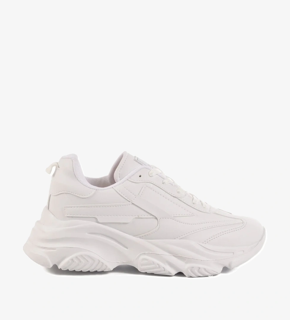 Beyaz Bağcıklı Kadın Sneaker