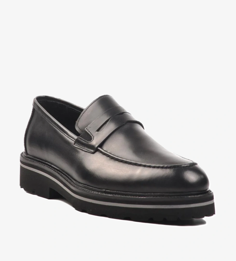 Premium 2872 M Siyah Hakiki Deri Erkek Günlük Ayakkabı - Görsel 1