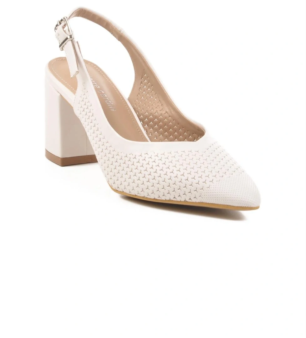 PC-54727 Z Beyaz Kadın Abiye Ayakkabı - Görsel 1