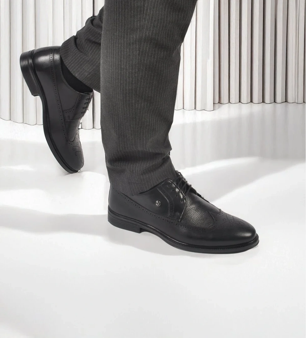 Siyah Hakiki Deri Erkek Klasik Ayakkabı 1571116 M