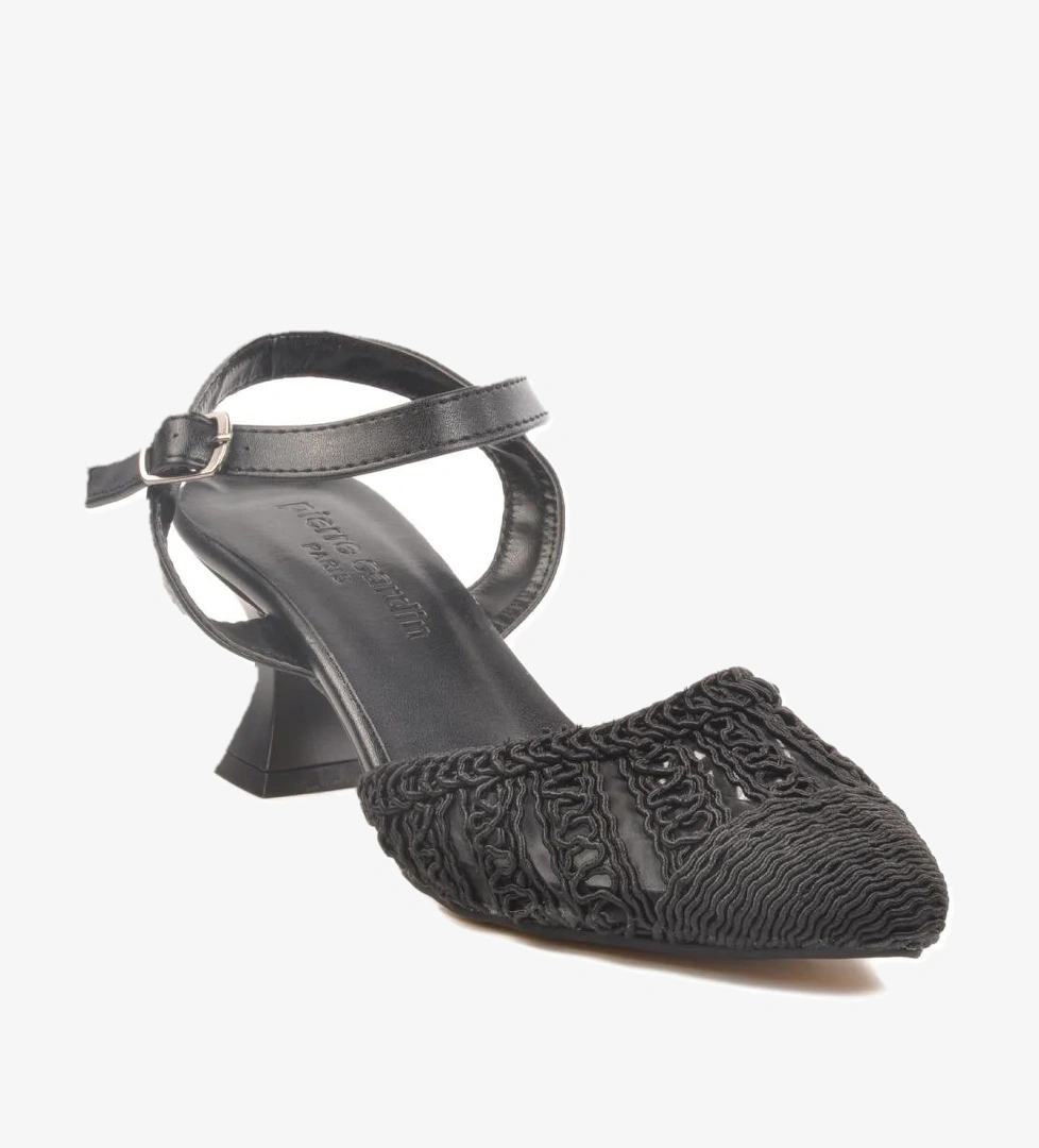 Pierre Cardin Pc-54660 Z Krem Siyah Hasır Örgü Kadın Abiye Ayakkabı model görseli