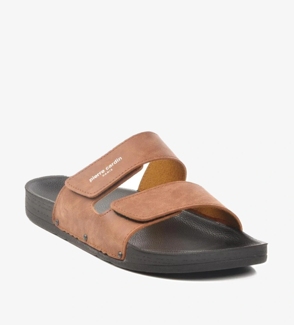 PC-7039 M Büyük Numara Taba Suni Deri Erkek Terlik