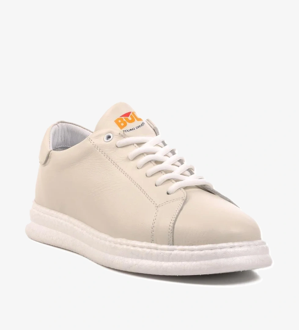 251013 M Beyaz Hakiki Deri Erkek Günlük Ayakkabı