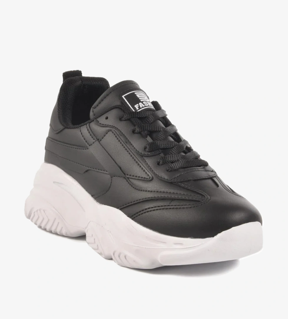 DRK171 G Siyah-Beyaz Unisex Hafif Esnek Mevsimlik Spor Ayakkabı - Görsel 1