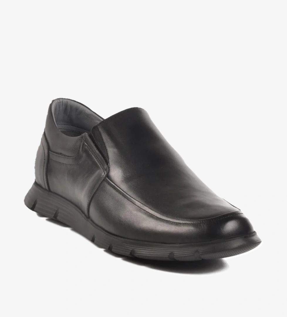 Walkway 666 M Büyük Numara Siyah Hakiki Deri Erkek Günlük Ayakkabı model görseli