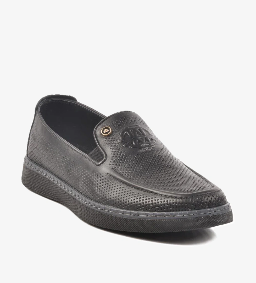 C330 M Siyah Hakiki Deri Erkek Günlük Ayakkabı - Görsel 1