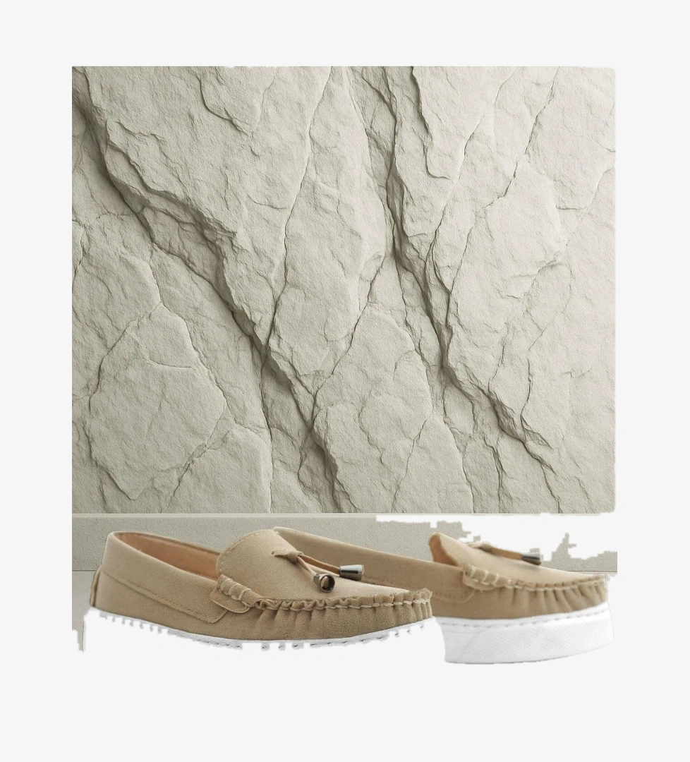 Rakerplus Kum Rengi Süet Ekstra Hafif Çocuk Makosen Ayakkabı model görseli