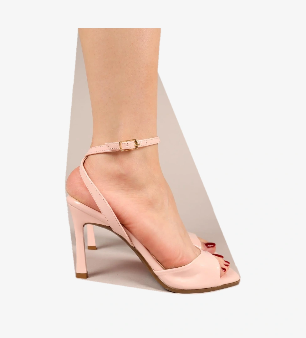 Bilekten Bağlamalı Tek Bant Kadın Topuklu Ayakkabı