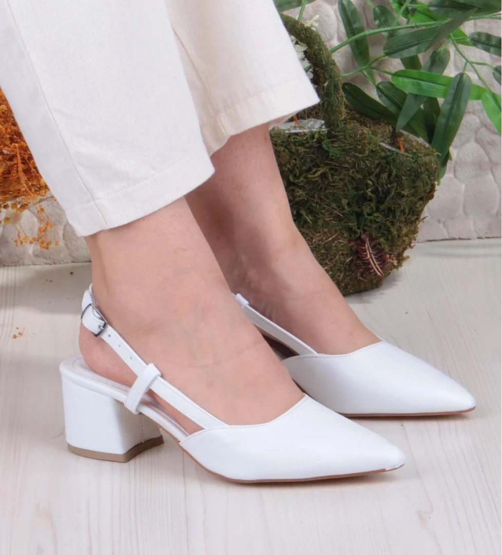 110-426 Fls Arkası Açık Klasik Topuklu Kadın Ayakkabı - Görsel 1