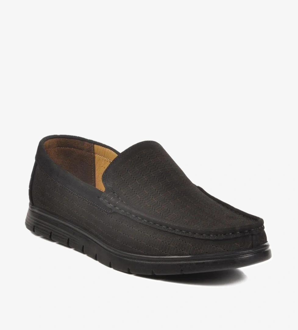 007 M Jel Taban Siyah Nubuk Hakiki Deri Erkek Günlük Ayakkabı