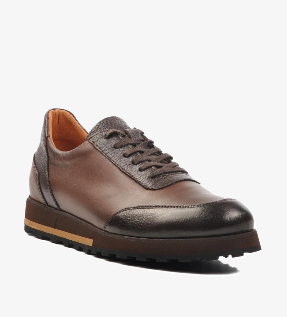 Premium 6460 M Kahve Hakiki Deri Erkek Günlük Ayakkabı