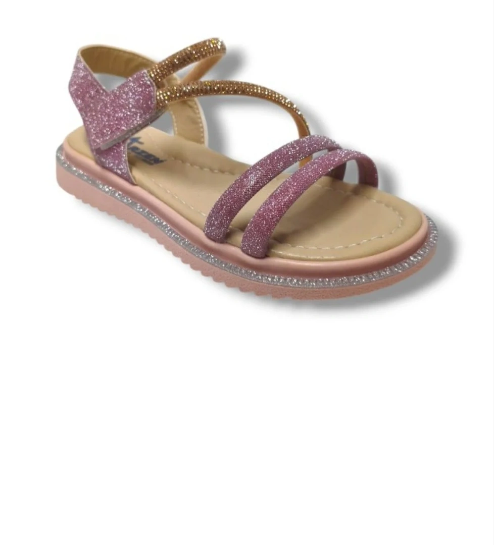 Arzen Bebe 241-25 Anatomik Simli Taşlı Cırtlı Kız Çocuk Sandalet 31-36 model görseli