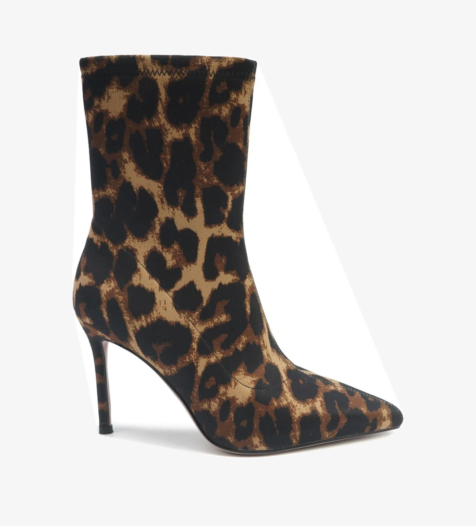 JUSTICE 5PR Leopar Kadın Topuklu Bot - Görsel 1