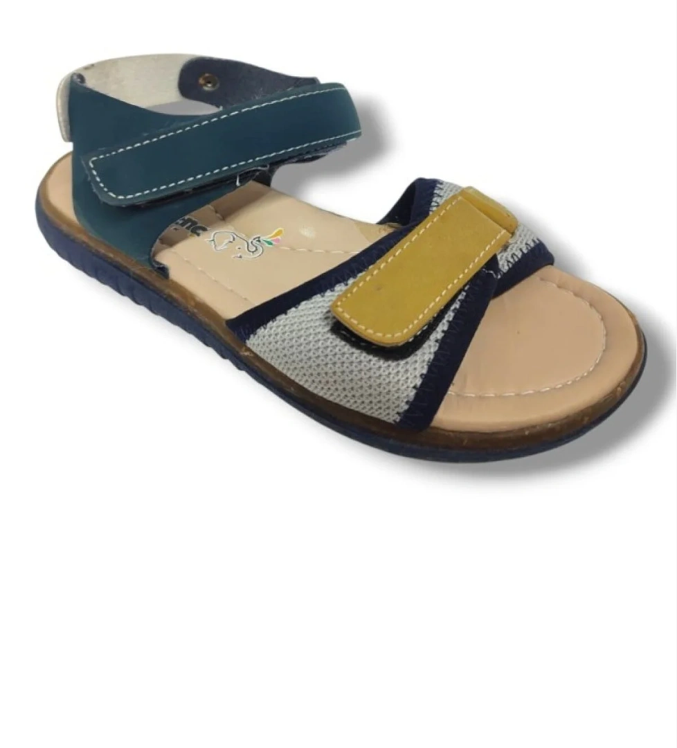 Şiringenç 1538-20 Anatomik Çirt Bant Örgü Kumaş Erkek Çocuk Sandalet Lacivert Sari 31-36 - Görsel 1