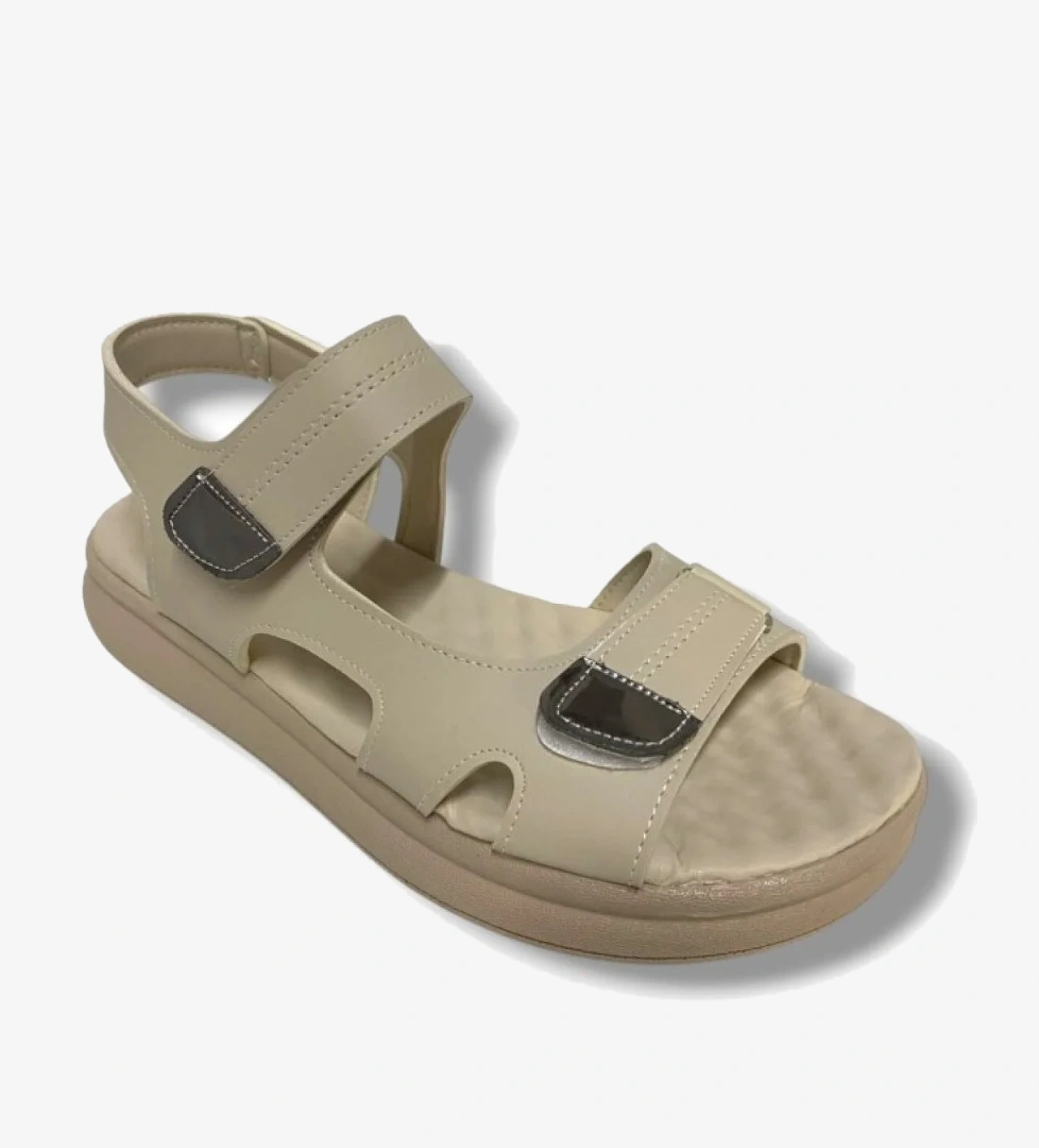 Şanzelize K401-25 Deri Anatomik Cırt Bantlı Kadın Sandalet