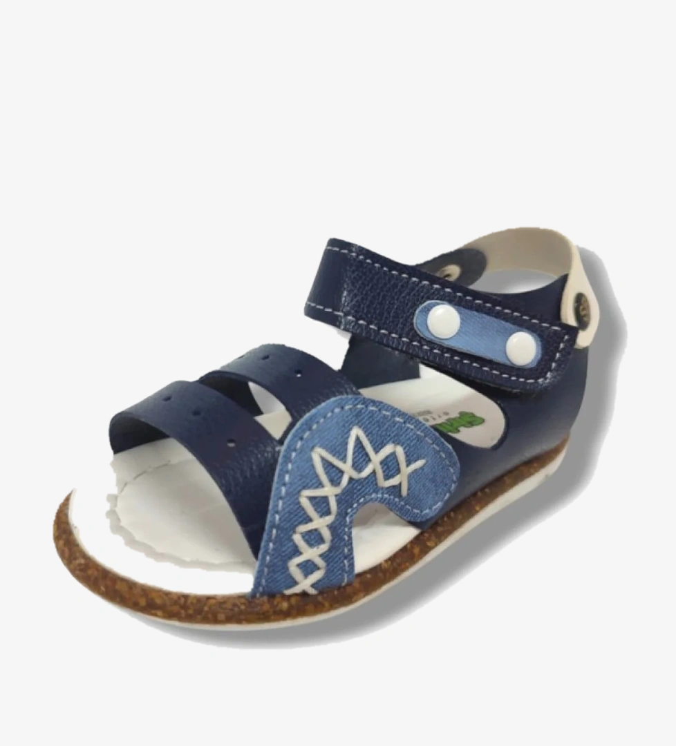 Şirinbebe 1548-20 Anatomik Dikiş Çirtli Erkek Çocuk Sandalet Lacivert Mavi 21-25