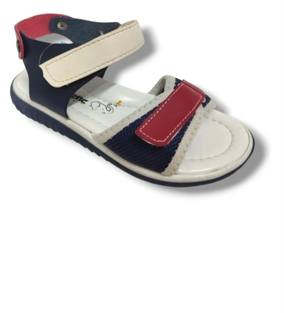 Şiringenç 1543-20 Anatomik Çirt Bant Örgü Kumaş Erkek Çocuk Sandalet Lacivert Kırmızı 26-30 - Görsel 1