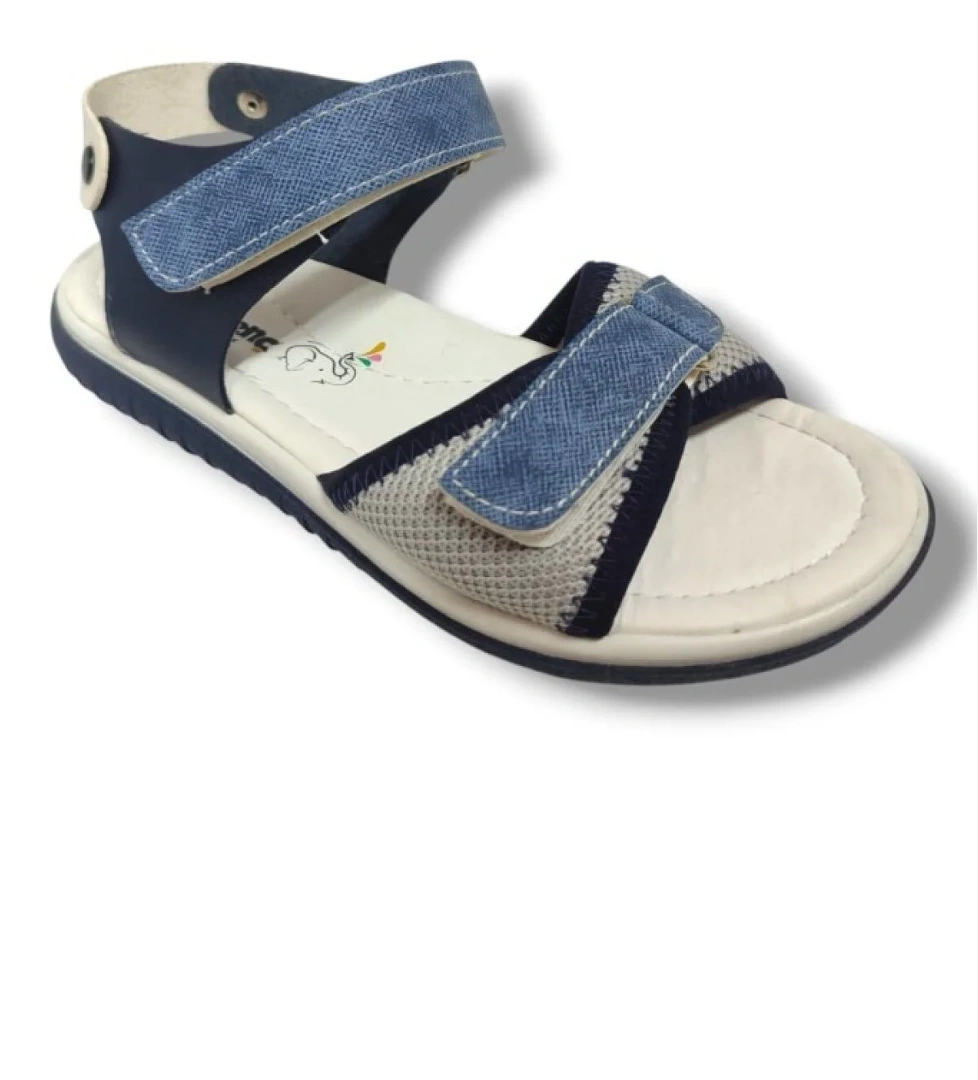 Şiringenç 1541-20 Anatomik Çirt Bant Örgü Kumaş Erkek Çocuk Sandalet Lacivert Mavi 31-36 - Görsel 1