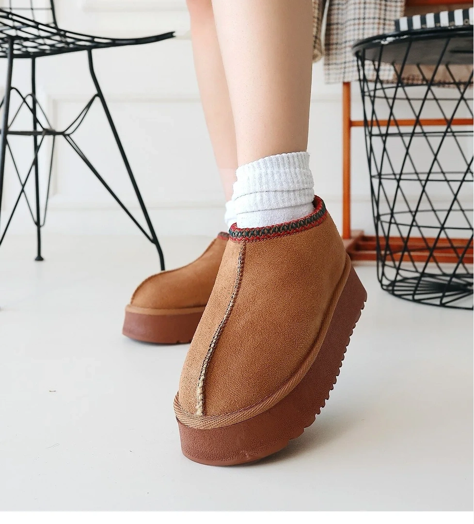 Taba Süet Yüksek Taban Kadın Düz Bot