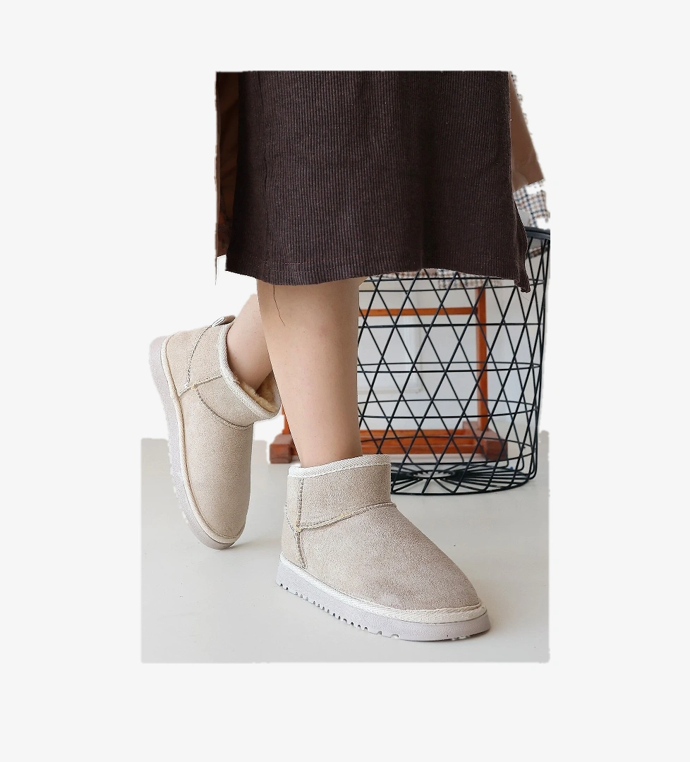 Pabucmarketi Süet Kadın Düz Bot model görseli