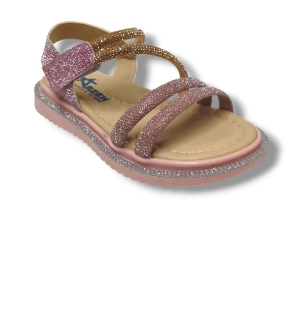 Arzen Bebe 241-25 Anatomik Simli Taşlı Cırtlı Kız Çocuk Sandalet 26-30 model görseli