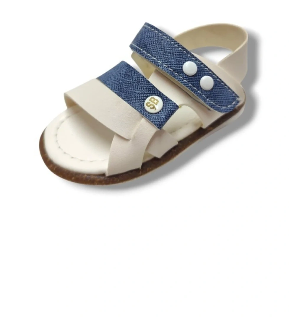 Şi̇ri̇ngenç Şirinbebe 1733-20 Anatomik 3 Bant Erkek Çocuk Sandalet Beyaz Mavi 18-20 model görseli